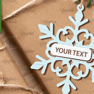 Intra απο ξύλο plywood 3mm-4mm πάχος –  κοπής με λέιζερ ετικέτας δώρου νιφάδα χιονιού Δίασταση  20x20 cm INTRAFABR-101681682