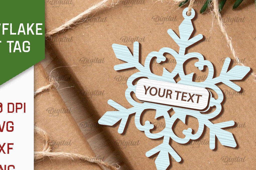 Intra απο ξύλο plywood 3mm-4mm πάχος –  κοπής με λέιζερ ετικέτας δώρου νιφάδα χιονιού Δίασταση  20x20 cm INTRAFABR-101681682