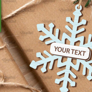 Intra απο ξύλο plywood 3mm-4mm πάχος –  κοπής με λέιζερ ετικέτας δώρου νιφάδα χιονιού Δίασταση  20x20 cm INTRAFABR-101681816