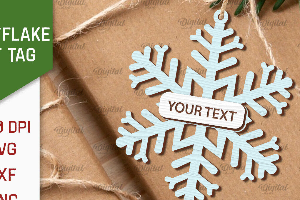 Intra απο ξύλο plywood 3mm-4mm πάχος –  κοπής με λέιζερ ετικέτας δώρου νιφάδα χιονιού Δίασταση  20x20 cm INTRAFABR-101680545