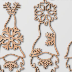 Intra απο ξύλο plywood 3mm-4mm πάχος – Χριστουγεννιάτικη δέσμη Snowflake Gnome Δίασταση  20x20 cm INTRAFABR-39402081