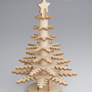 Intra απο ξύλο plywood 3mm-4mm πάχος – Λέιζερ νιφάδων χιονιού. τρισδιάστατο χριστουγεννιάτικο πεύκο Δίασταση  20x20 cm INTRAFABR-81907197