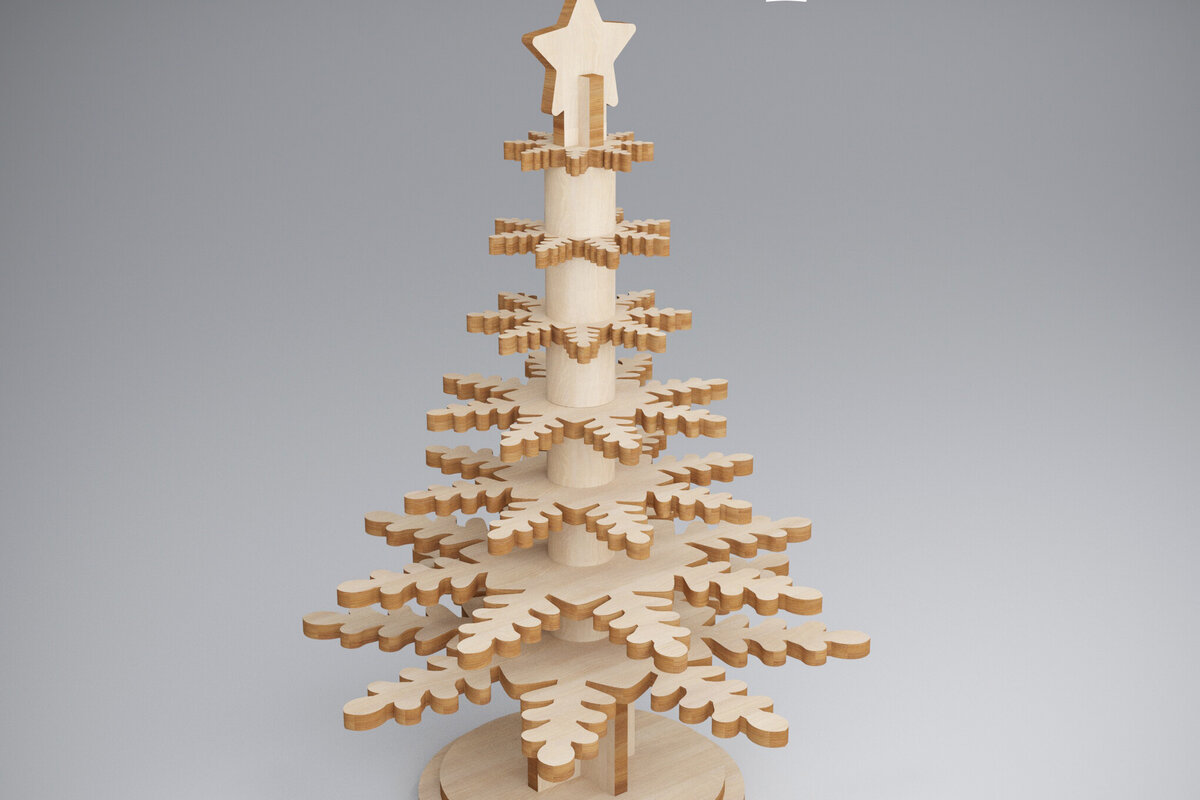 Intra απο ξύλο plywood 3mm-4mm πάχος – Λέιζερ νιφάδων χιονιού. τρισδιάστατο χριστουγεννιάτικο πεύκο Δίασταση  20x20 cm INTRAFABR-81907197
