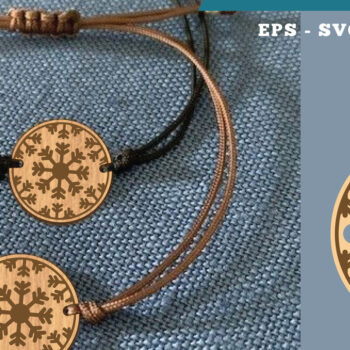 Intra απο ξύλο plywood 3mm-4mm πάχος – Βραχιόλι Snowflake 1 Δίασταση 20x20 cm INTRAFABR-112011185 - Image 1