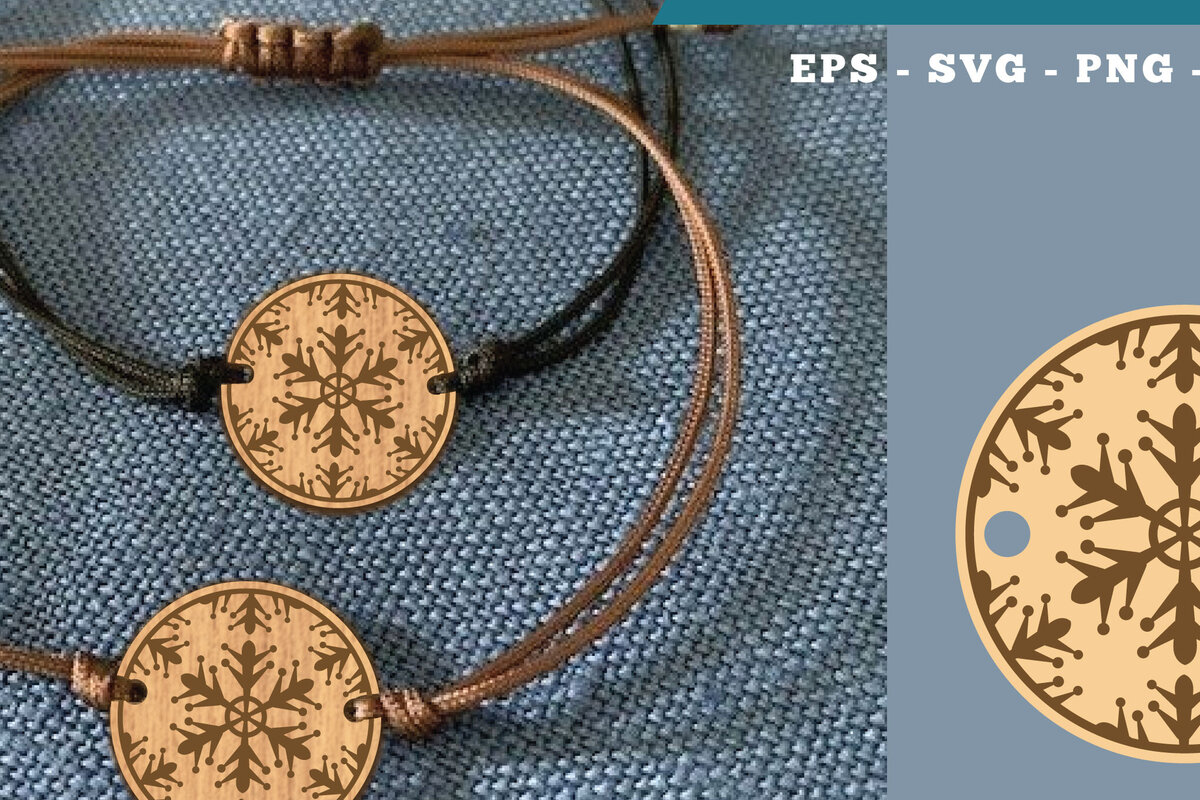 Intra απο ξύλο plywood 3mm-4mm πάχος – Βραχιόλι Snowflake 2 Δίασταση  20x20 cm INTRAFABR-112011215