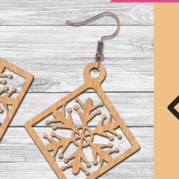Intra απο ξύλο plywood 3mm-4mm πάχος – Σκουλαρίκια Snowflake 2 Δίασταση 5x5 cm INTRAFABR-105777172 - Image 1