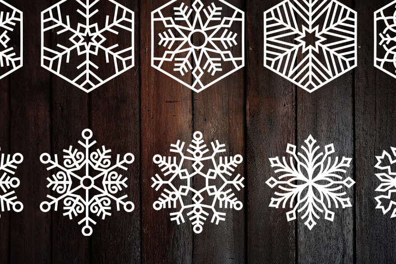 Intra απο ξύλο plywood 3mm-4mm πάχος – Αρχεία κοπής με λέιζερ με νιφάδα χιονιού Δίασταση  20x20 cm INTRAFABR-16148831