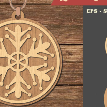 Intra απο ξύλο plywood 3mm-4mm πάχος – Στολίδι Snowflake 1 Δίασταση  20x20 cm INTRAFABR-111527272 - Image 1