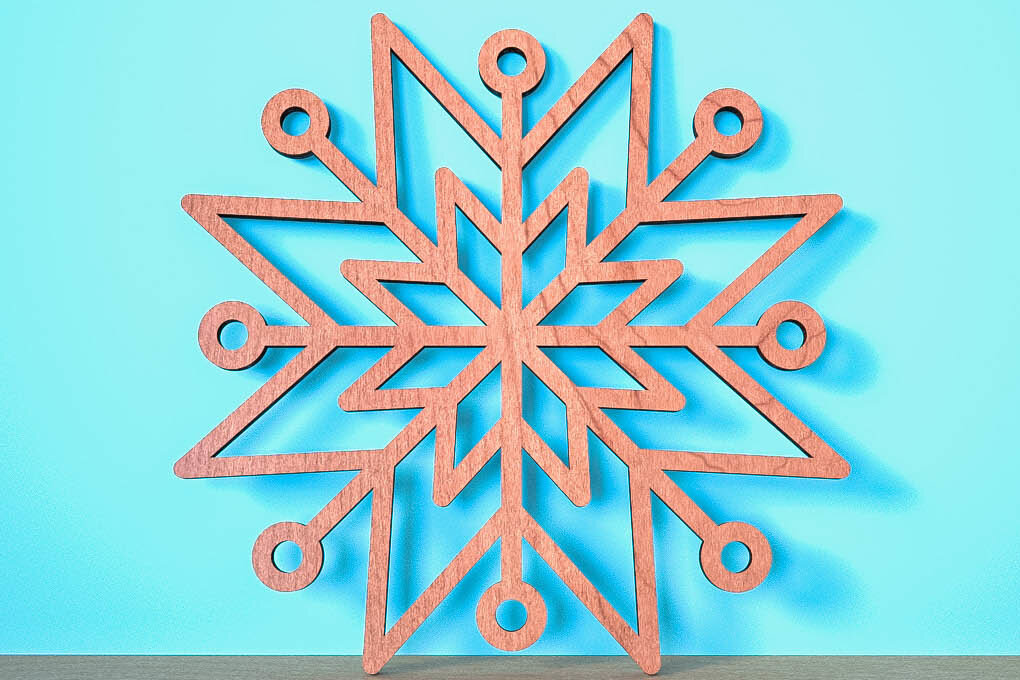 Intra απο ξύλο plywood 3mm-4mm πάχος – Snowflake |Χριστουγεννιάτικο Laser Δίασταση  20x20 cm INTRAFABR-75321520