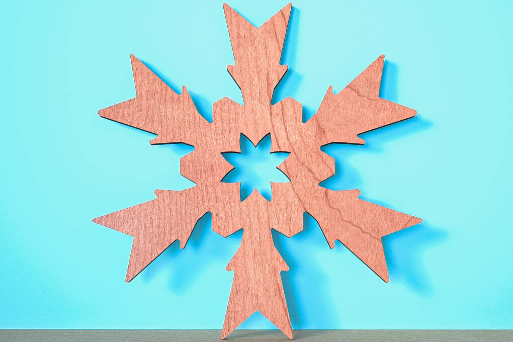 Intra απο ξύλο plywood 3mm-4mm πάχος – Snowflake |Χριστουγεννιάτικο Laser Δίασταση  20x20 cm INTRAFABR-75321557