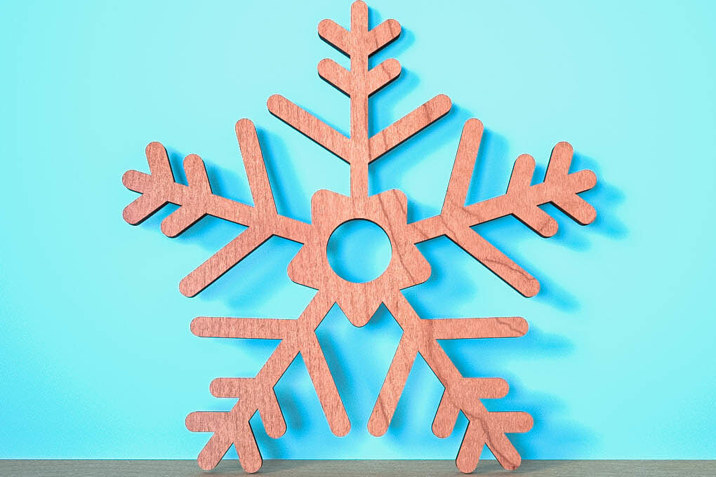 Intra απο ξύλο plywood 3mm-4mm πάχος – Snowflake |Χριστουγεννιάτικο Laser Δίασταση  20x20 cm INTRAFABR-75321665