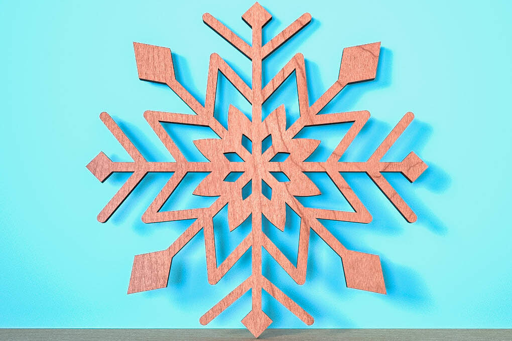 Intra απο ξύλο plywood 3mm-4mm πάχος – Snowflake |Χριστουγεννιάτικο Laser Δίασταση  20x20 cm INTRAFABR-75321718