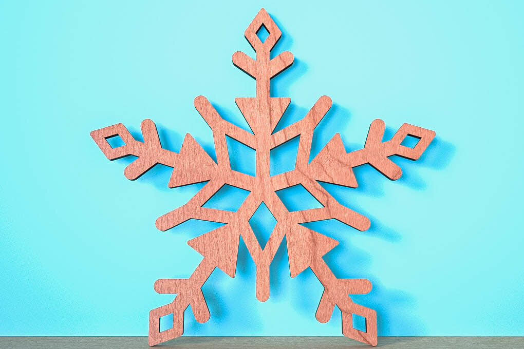 Intra απο ξύλο plywood 3mm-4mm πάχος – Snowflake |Χριστουγεννιάτικο Laser Δίασταση  20x20 cm INTRAFABR-75321491