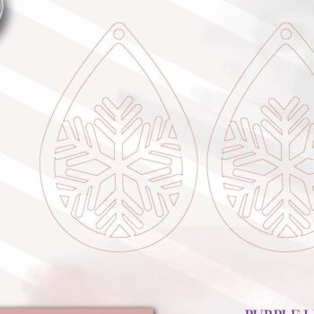 Intra απο ξύλο plywood 3mm-4mm πάχος – Σκουλαρίκια λέιζερ Snowflake Δίασταση 5x5 cm INTRAFABR-74150557 - Image 2