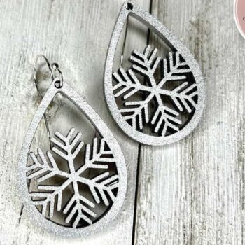 Intra απο ξύλο plywood 3mm-4mm πάχος – Σκουλαρίκια λέιζερ Snowflake Δίασταση 5x5 cm INTRAFABR-74150557 - Image 3