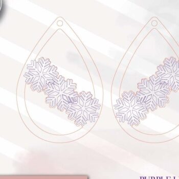 Intra απο ξύλο plywood 3mm-4mm πάχος – Σκουλαρίκια λέιζερ Snowflake Δίασταση 5x5 cm INTRAFABR-74150791 - Image 2