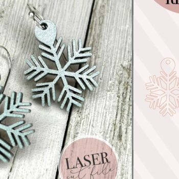 Intra απο ξύλο plywood 3mm-4mm πάχος – Σκουλαρίκια λέιζερ Snowflake Δίασταση 5x5 cm INTRAFABR-74150112 - Image 1