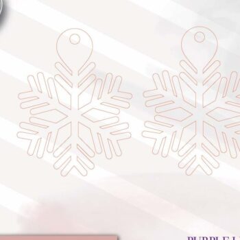 Intra απο ξύλο plywood 3mm-4mm πάχος – Σκουλαρίκια λέιζερ Snowflake Δίασταση 5x5 cm INTRAFABR-74150112 - Image 2