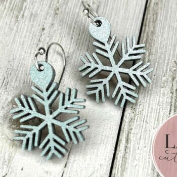 Intra απο ξύλο plywood 3mm-4mm πάχος – Σκουλαρίκια λέιζερ Snowflake Δίασταση 5x5 cm INTRAFABR-74150112 - Image 3