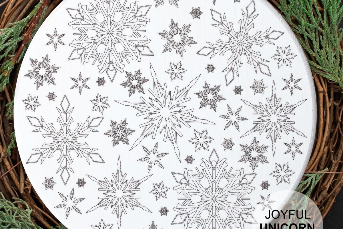 Intra απο ξύλο plywood 3mm-4mm πάχος – Αρχείο Snowflake Laser Score Δίασταση  20x20 cm INTRAFABR-35433449