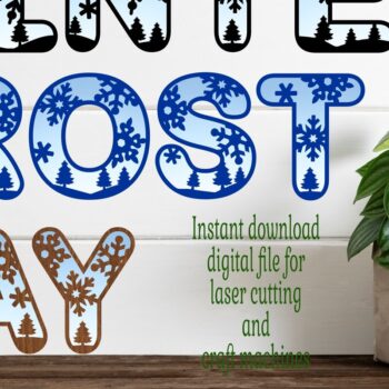 Intra απο ξύλο plywood 3mm-4mm πάχος – Snowflake Letters Alphabet Σετ.34 γράμματα Δίασταση  20x20 cm INTRAFABR-75076553 - Image 1