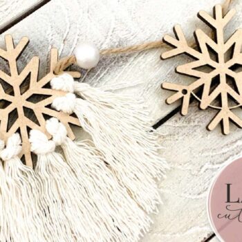 Intra απο ξύλο plywood 3mm-4mm πάχος – Snowflake Macrame Garland Δίασταση  20x20 cm INTRAFABR-72727231 - Image 4