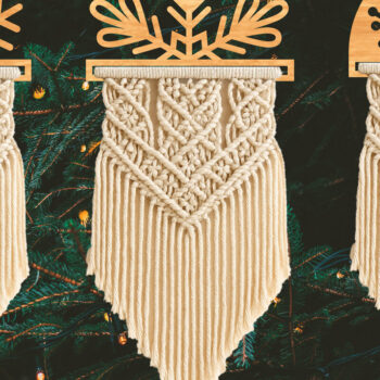 Intra απο ξύλο plywood 3mm-4mm πάχος – Snowflake Holder Macrame Cut Laser Δίασταση  20x20 cm INTRAFABR-122665351 - Image 1