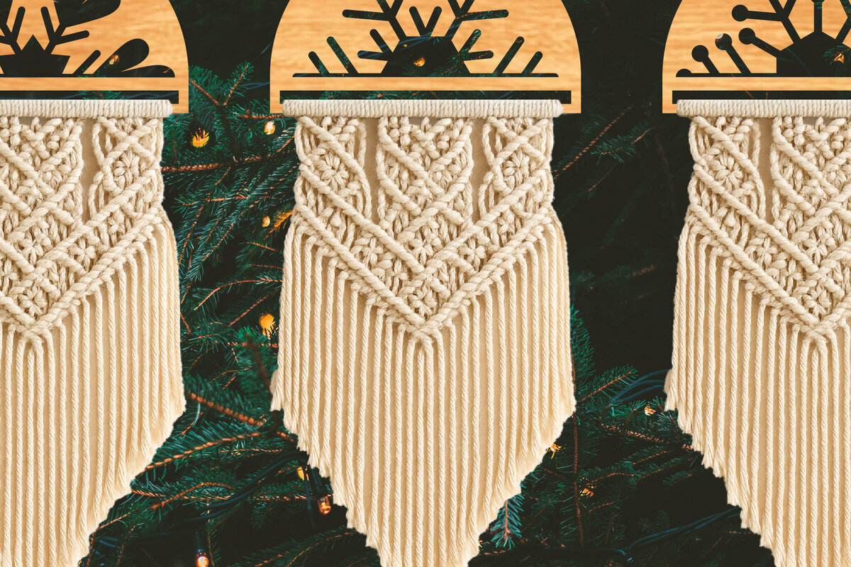 Intra απο ξύλο plywood 3mm-4mm πάχος – Snowflake Holder Macrame Cut Laser Δίασταση  20x20 cm INTRAFABR-122665294