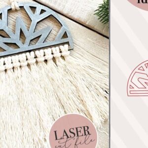 Intra απο ξύλο plywood 3mm-4mm πάχος – Snowflake Macrame Wall Hanging Δίασταση  20x20 cm INTRAFABR-75008562
