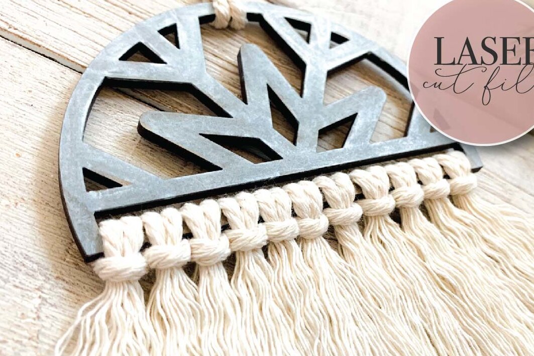 Intra απο ξύλο plywood 3mm-4mm πάχος – Snowflake Macrame Wall Hanging Δίασταση 20x20 cm INTRAFABR-75008562 - Image 4