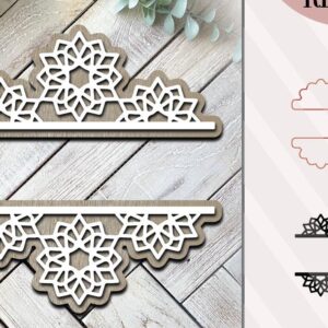 Intra απο ξύλο plywood 3mm-4mm πάχος – Μονόγραμμα νιφάδας χιονιού Δίασταση  20x20 cm INTRAFABR-72169214