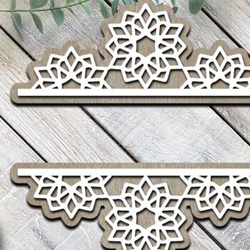 Intra απο ξύλο plywood 3mm-4mm πάχος – Μονόγραμμα νιφάδας χιονιού Δίασταση 20x20 cm INTRAFABR-72169214 - Image 3