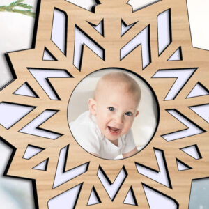 Intra απο ξύλο plywood 3mm-4mm πάχος – Snowflake My First Christmas Tree Laser Δίασταση  20x20 cm INTRAFABR-108118145