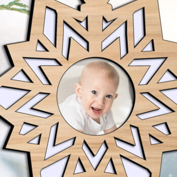Intra απο ξύλο plywood 3mm-4mm πάχος – Snowflake My First Christmas Tree Laser Δίασταση  20x20 cm INTRAFABR-108118145 - Image 1