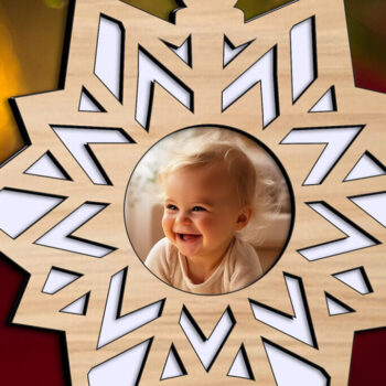 Intra απο ξύλο plywood 3mm-4mm πάχος – Snowflake My First Christmas Tree Laser Δίασταση  20x20 cm INTRAFABR-108118145 - Image 2
