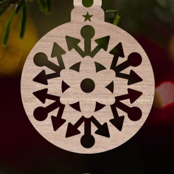 Intra απο ξύλο plywood 3mm-4mm πάχος – Snowflake Ornament Δίασταση  20x20 cm INTRAFABR-19981021 - Image 3