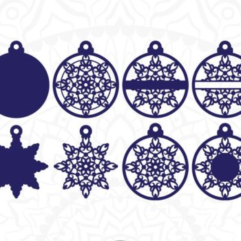 Intra απο ξύλο plywood 3mm-4mm πάχος – Στολίδι Snowflake, Αρχεία κοπής με λέιζερ Δίασταση  20x20 cm INTRAFABR-43442359 - Image 2