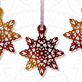 Intra απο ξύλο plywood 3mm-4mm πάχος – Στολίδι Snowflake, Αρχεία κοπής με λέιζερ Δίασταση  20x20 cm INTRAFABR-43442359 - Image 3