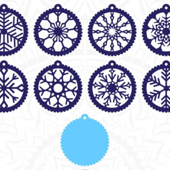 Intra απο ξύλο plywood 3mm-4mm πάχος – Στολίδι Snowflake, Scalloped Border Δίασταση  20x20 cm INTRAFABR-81900509 - Image 1