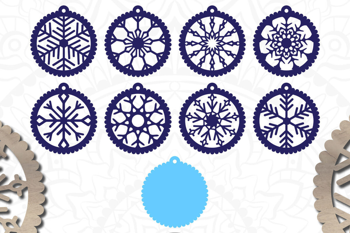 Intra απο ξύλο plywood 3mm-4mm πάχος – Στολίδι Snowflake, Scalloped Border Δίασταση  20x20 cm INTRAFABR-81900509