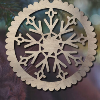 Intra απο ξύλο plywood 3mm-4mm πάχος – Στολίδι Snowflake, Scalloped Border Δίασταση  20x20 cm INTRAFABR-81900509 - Image 2
