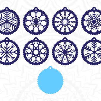 Intra απο ξύλο plywood 3mm-4mm πάχος – Στολίδι Snowflake, Scalloped Border Δίασταση  20x20 cm INTRAFABR-81900509 - Image 3
