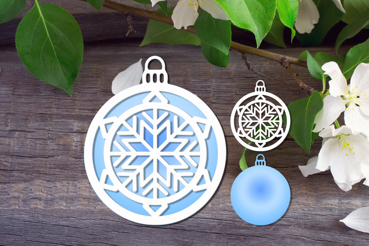 Intra απο ξύλο plywood 3mm-4mm πάχος – Στολίδι με νιφάδα χιονιού V1 Δίασταση  20x20 cm INTRAFABR-111641931