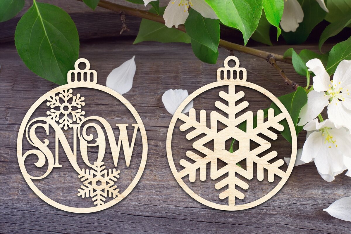 Intra απο ξύλο plywood 3mm-4mm πάχος – Στολίδι με νιφάδα χιονιού V2 Δίασταση  20x20 cm INTRAFABR-33528599