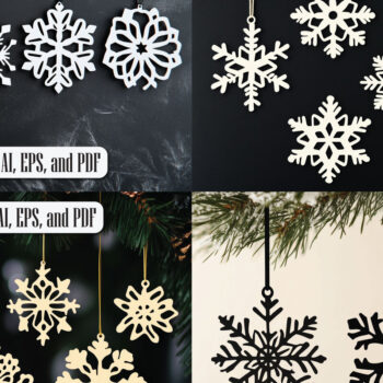 Intra απο ξύλο plywood 3mm-4mm πάχος – Σετ στολίδια με νιφάδα χιονιού Πακέτο Δίασταση  20x20 cm INTRAFABR-105433123 - Image 1