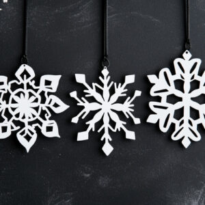 Intra απο ξύλο plywood 3mm-4mm πάχος – Snowflake Ornaments Set Δίασταση  20x20 cm INTRAFABR-105396622