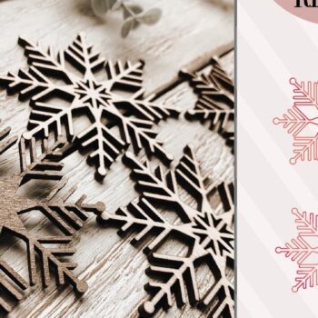 Intra απο ξύλο plywood 3mm-4mm πάχος – Στολίδια Snowflake για Laser Δίασταση  20x20 cm INTRAFABR-72169681 - Image 1