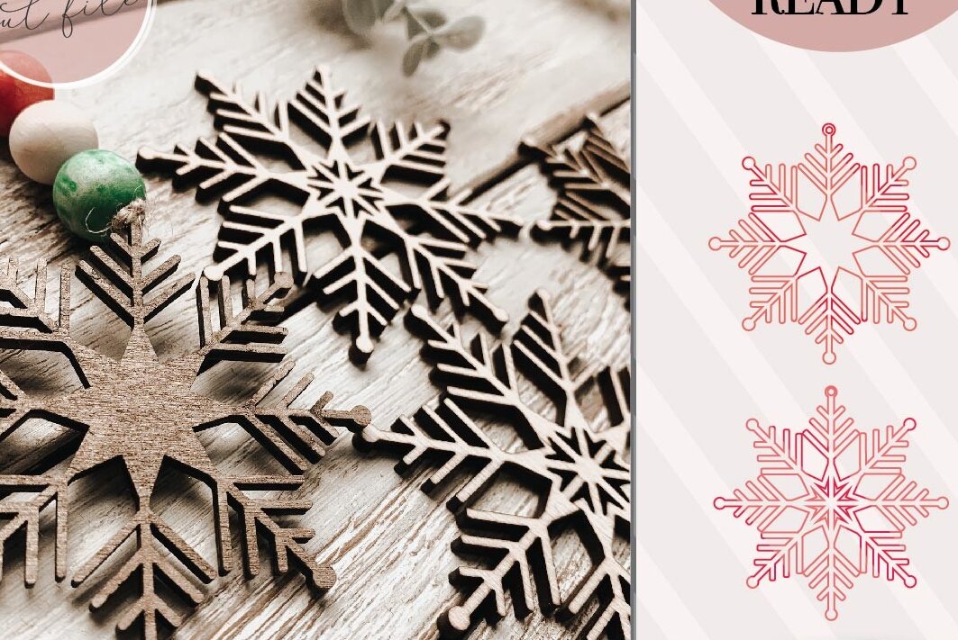 Intra απο ξύλο plywood 3mm-4mm πάχος – Στολίδια Snowflake για Laser Δίασταση  20x20 cm INTRAFABR-72169681