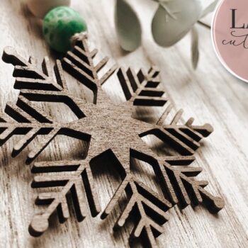 Intra απο ξύλο plywood 3mm-4mm πάχος – Στολίδια Snowflake για Laser Δίασταση  20x20 cm INTRAFABR-72169681 - Image 2