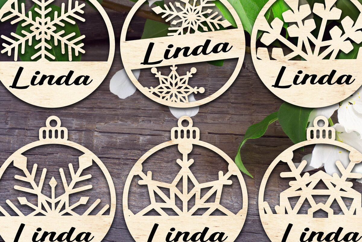 Intra απο ξύλο plywood 3mm-4mm πάχος – Στολίδια από νιφάδες χιονιού με σποτ για ονόματα Δίασταση  20x20 cm INTRAFABR-33936293